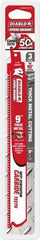 Freud - 9" Long x 1" Thick, Carbide Reciprocating Saw Blade - Straight Profile, 8 TPI, Toothed Edge, Tang Shank - Strong Tooling