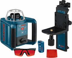 Bosch - 1,000' Measuring Range, 1/8" at 100' Accuracy, Self-Leveling Horizontal & Vertical Rotary Laser - ±5° Self Leveling Range, 1 Beam, 2-D Battery Included - Strong Tooling