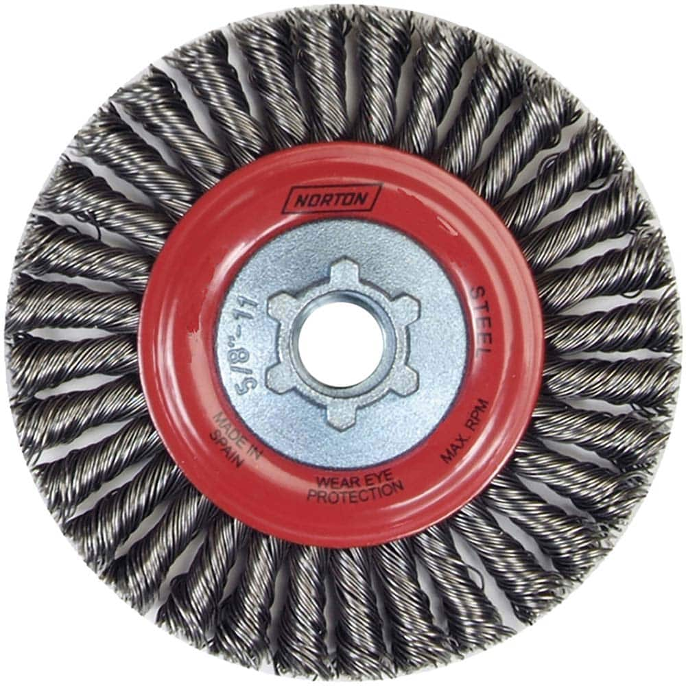 Norton - 9" OD, 5/8-11 Arbor Hole, Stringer Bead Carbon Wheel Brush - Strong Tooling