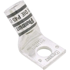 Panduit - 4 AWG Noninsulated Compression Connection 45° Angle Ring Terminal - 5/16" Stud, 1.33" OAL x 0.55" Wide, Tin Plated Copper Contact - Strong Tooling