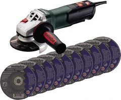 Metabo - 4-1/2" Wheel Diam, 10,500 RPM, Corded Angle & Disc Grinder - 5/8-11 Spindle, 120 Volts, 8.5 Amps - Strong Tooling