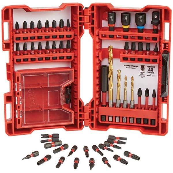 Milwaukee Tool - Power & Impact Screwdriver Bit Sets Point Type: Assorted Bit Type: Driver - Strong Tooling