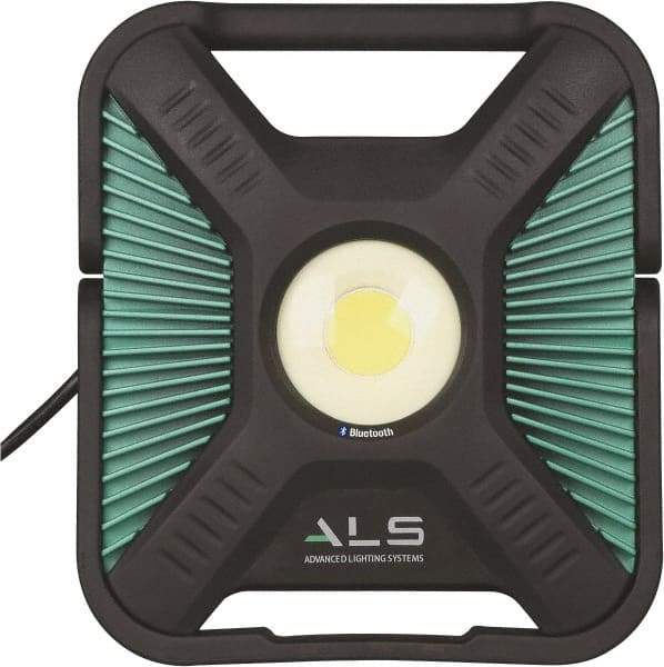 Advanced Lighting Systems - Black & Turquoise Spot Light with Bluetooth - 10,000 Lumens, Corded, LED Lamp - Strong Tooling