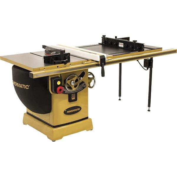 Jet - 10" Blade Diam, 5/8" Arbor Diam, 1 Phase Table Saw - 3 hp, 230 Volt, 11-1/4" Cutting Depth - Strong Tooling