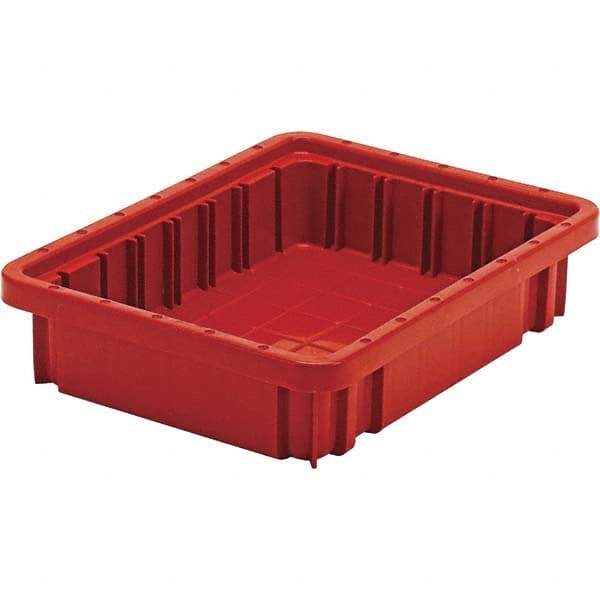 Quantum Storage - 20 Lb Load Capacity Red Polypropylene Dividable Container - Stacking, 2-1/2" Long x 8.3" Wide x 16-1/2" High - Strong Tooling