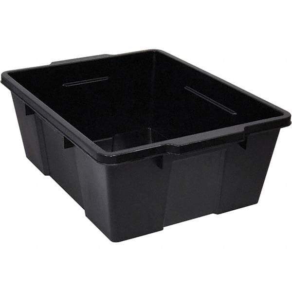 Quantum Storage - 50 Lb Load Capacity Black Polypropylene Tote Container - Stacking, Nesting, 7.8" Long x 15.9" Wide x 21" High - Strong Tooling