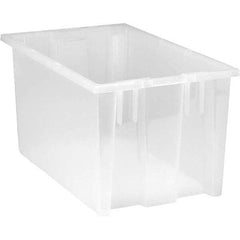 Quantum Storage - 90 Lb Load Capacity Clear Polypropylene Tote Container - Stacking, Nesting, 9" Long x 11" Wide x 18" High - Strong Tooling