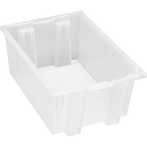 Quantum Storage - 65 Lb Load Capacity Clear Polypropylene Tote Container - Stacking, Nesting, 8" Long x 13-1/2" Wide x 19-1/2" High - Strong Tooling