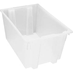 Quantum Storage - 100 Lb Load Capacity Clear Polypropylene Tote Container - Stacking, Nesting, 15" Long x 19-1/2" Wide x 29" High - Strong Tooling