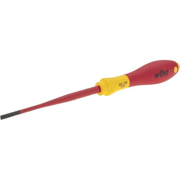 Wiha - 3.5mm Blade Width, Slotted Screwdriver - 100mm Blade Length, Impact & Chemical Resistant Handle - Strong Tooling