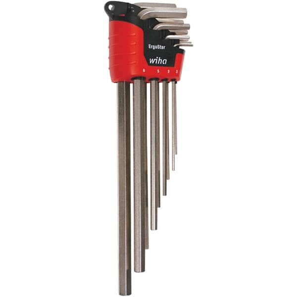 Wiha - 9 Piece, L-Key Long Arm Hex Key Set - 1.5 to 10mm Range, Nickel Plated - Strong Tooling