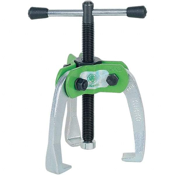 KUKKO - 3 Jaw, 1/4" to 2-3/8" Spread, 1-1/2 Ton Capacity, Jaw Puller - 2" Reach, For Bearings, Gears, Discs - Strong Tooling