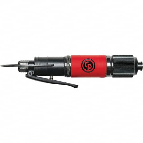 Chicago Pneumatic - 1/4" Bit Holder, 1,300 RPM, Pistol Grip Handle Air Screwdriver - 2-1/2 to 5.8 Ft/Lb Torque, 1/4" Inlet, 14.8 CFM - Strong Tooling