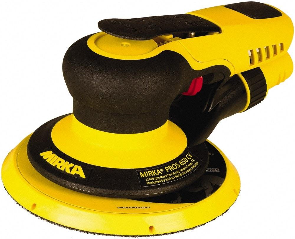 Mirka - 12,000 RPM, 485 LPM Air Consumpion, Random Air Orbital Sander - Round Pad, Hook & Loop Backing, 1/4 NPT Inlet - Strong Tooling