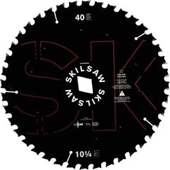 Skilsaw - 10-1/4" Diam, 1" Arbor Hole Diam, 40 Tooth Wet & Dry Cut Saw Blade - Cermet-Tipped, Cutoff Action, Diamond Arbor - Strong Tooling