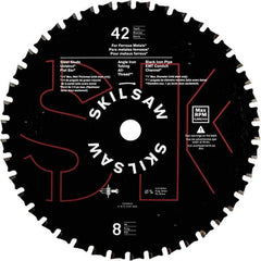 Skilsaw - 8" Diam, 5/8" Arbor Hole Diam, 42 Tooth Wet & Dry Cut Saw Blade - Carbide-Tipped, Cutoff Action, Standard Round Arbor - Strong Tooling