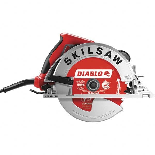 Skilsaw - 15 Amps, 7-1/4" Blade Diam, 5,300 RPM, Electric Circular Saw - 120 Volts, 10' Cord Length, 5/8" Arbor Hole, Left Blade - Strong Tooling