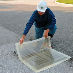 UltraTech - 3' Long x 3' Wide, Polyurethane/Mesh Drain Seal - Clear, Use for Spill Response - Strong Tooling