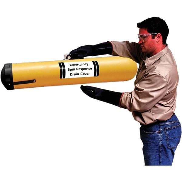 UltraTech - 39" Long x 6' Wide, Polyethylene Drain Seal - Yellow/Black, Use for Spill Response - Strong Tooling