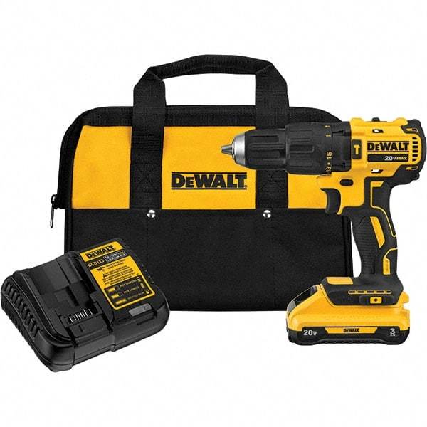 DeWALT - 20 Volt 1/2" Keyless Chuck Cordless Hammer Drill - 29750 BPM, 0 to 250 RPM - Strong Tooling