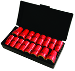 Insulated 3/8" Drive Inch & Metric Socket Set 5/16"-3/4" and 8.0mm - 19mm Sockets in Storage Box. 16 Pc Set - Strong Tooling