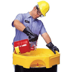 UltraTech - 9-1/2" High x 29" Diam, Polyethylene, Manual Closing Bung Funnel - 6 Gal Drum/Pail Capacity - Strong Tooling