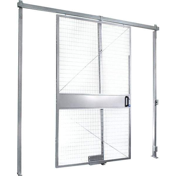 Folding Guard - 6' Wide x 8' High, Sliding Door for Temporary Structures - Welded Wire - Strong Tooling