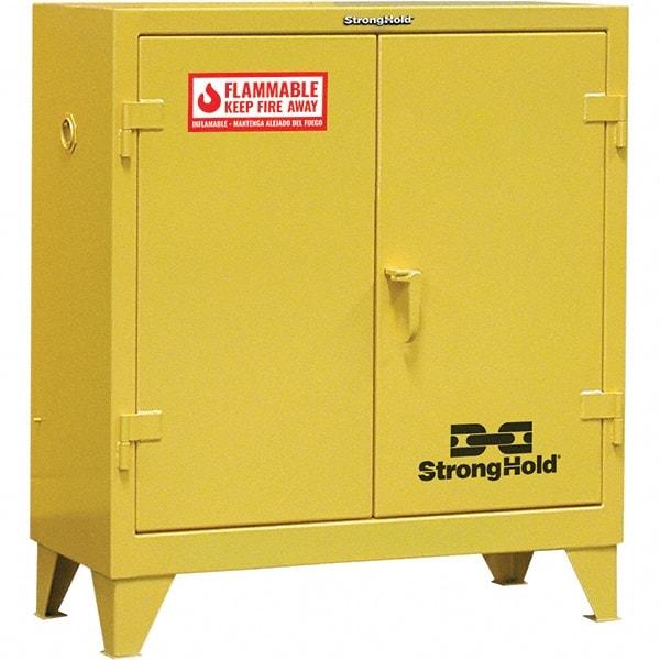 Strong Hold - Safety Cabinets   Hazardous Chemical Type: Flammable and Combustible Liquids    Color: Safety Yellow - Strong Tooling