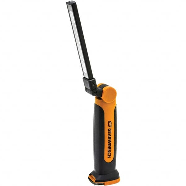 GearWrench - 3.7 Volts, 500 Lumens, Cordless Work Light - Black & Orange, 3 hr on High Setting, 6 hr on Low Setting Run Time - Strong Tooling