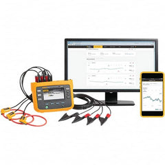 Fluke - 3 Phase, 1,000 VAC, 0.01 to 1,500 Amp Capability, 42.5 to 69 Hz Calibration, LCD Display Power Meter - 1 Current Accuracy, 0.1 Voltage Accuracy - Strong Tooling