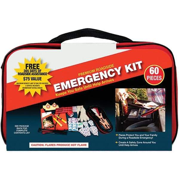 PRO-SAFE - Highway Safety Kits Type: Emergency Roadside Kit Number of Pieces: 60 - Strong Tooling