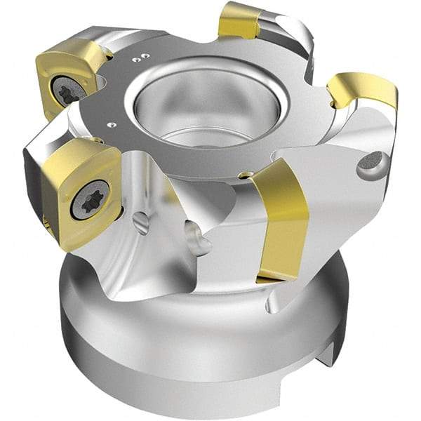 Seco - 5 Inserts, 37mm Cutter Diam, 1.8mm Max Depth of Cut, Indexable High-Feed Face Mill - 22mm Arbor Hole Diam, 0.4094" Keyway Width, 40mm High, R220.21-LP09 Toolholder, LPKT09 Inserts, Series High Feed - Strong Tooling