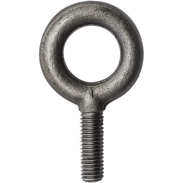 Campbell - 500 Lb Capacity, Forged Steel, 1/4-20 Thread, Fixed Lifting Eye Bolt - Fully Threaded, 1" Shank, 1" Thread Length, Shoulder - Strong Tooling