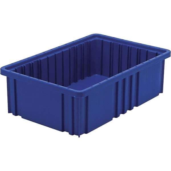 Quantum Storage - 40 Lb Load Capacity Blue Polypropylene Dividable Container - Stacking, 5" Long x 10.9" Wide x 16-1/2" High - Strong Tooling