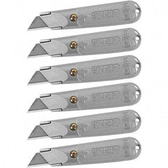 Stanley - Fixed Utility Knife - Aluminum (Color) Aluminum Handle, 18 Blades Included - Strong Tooling