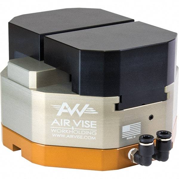 Air Vise Workholding - 4" Wide x 15/16" High x 2-7/8" Thick, Flat/No Step Vise Jaw - Soft, Aluminum, Fixed Jaw, Compatible with AV-R-4 Vises - Strong Tooling