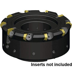 Kennametal - 8 Inserts, 80mm Cutter Diam, 1.09mm Max Depth of Cut, Indexable High-Feed Face Mill - 27mm Arbor Hole Diam, 50mm High, KCFM Toolholder, HDHN07008SR Inserts, Series KCFM - Strong Tooling