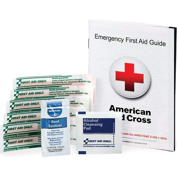 PRO-SAFE - 20 Piece, 1 Person, Guide Pack First Aid Kit - 1/8" Wide x 5-1/4" Deep x 7" High, Bag - Strong Tooling