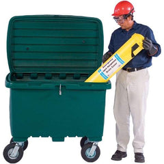 UltraTech - 15 Cu Ft, 350 Lb Load Capacity Green Polyethylene Tote Container - 48" Long x 31" Wide x 41.8" High, Lid Included - Strong Tooling