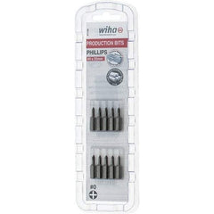 Wiha - #0, Phillips & Insert Screwdriver Bit - 1/4" Drive, 1" OAL - Strong Tooling