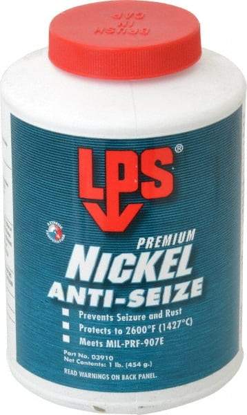 LPS - 1 Lb Can Extreme Temperature Anti-Seize Lubricant - Nickel, -65 to 2,600°F, Silver Gray, Water Resistant - Strong Tooling