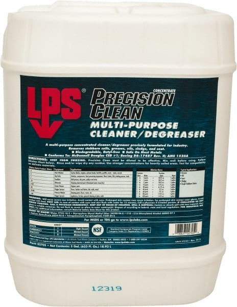 LPS - 5 Gallon Pail Contact Cleaner - Nonflammable, Food Grade - Strong Tooling