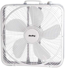 Air King - 20" Blade, 1/25 hp, 2,220/1,920/1,530 CFM, Fixed Box Fan - 1 Amp Rating, 110 Volts, 3 Speed, 955 RPM - Strong Tooling