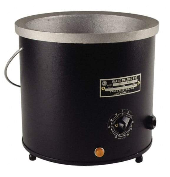 WAAGE - 1 Gal, 5-1/2" Deep, 150 to 450°F, Dip Coat Pot - 8" ID, 230 Volts, 1000 Watts - Strong Tooling