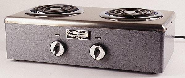 WAAGE - 20" Long x 10 Wide x 7" High, 115 Volt Hot Plate - 2 Burner, 1600 Watt, 14 Amps - Strong Tooling