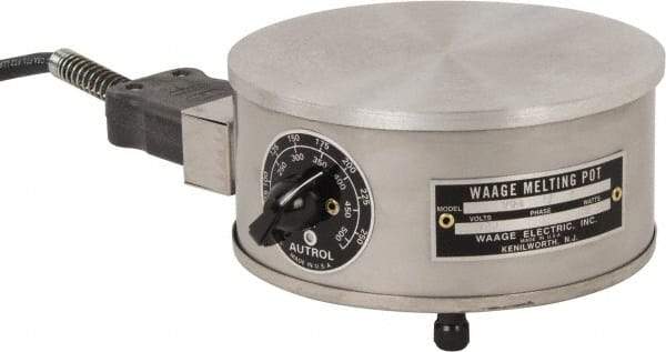 WAAGE - 4" High, 115 Volt Hot Plate - 150 to 550°F, 1 Burner, 600 Watt, 6" Diam, 6 Amps - Strong Tooling