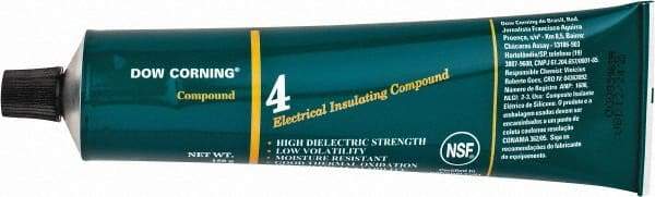 Dow Corning - 5.3 Ounce Tube Electrical Insulating Compound - 212°F Flash Point, 450 V/mil Dielectric Strength, Flammable, Plastic Safe - Strong Tooling