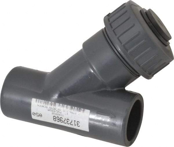 Simtech - 1" Pipe, Socket Ends, PVC Y-Strainer - 150 psi Pressure Rating - Strong Tooling