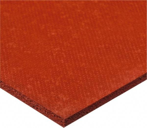 Value Collection - 24" Long, 12" Wide, Silicone Foam Rubber Foam Sheet - 50 to 70 Durometer, Red, -100 to 500°F, 90 psi Tensile Strength, Adhesive Backing - Strong Tooling