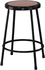 NPS - 24 Inch High, Stationary Fixed Height Stool - 14 Inch Deep x 14 Inch Wide, Hardboard Seat, Black - Strong Tooling